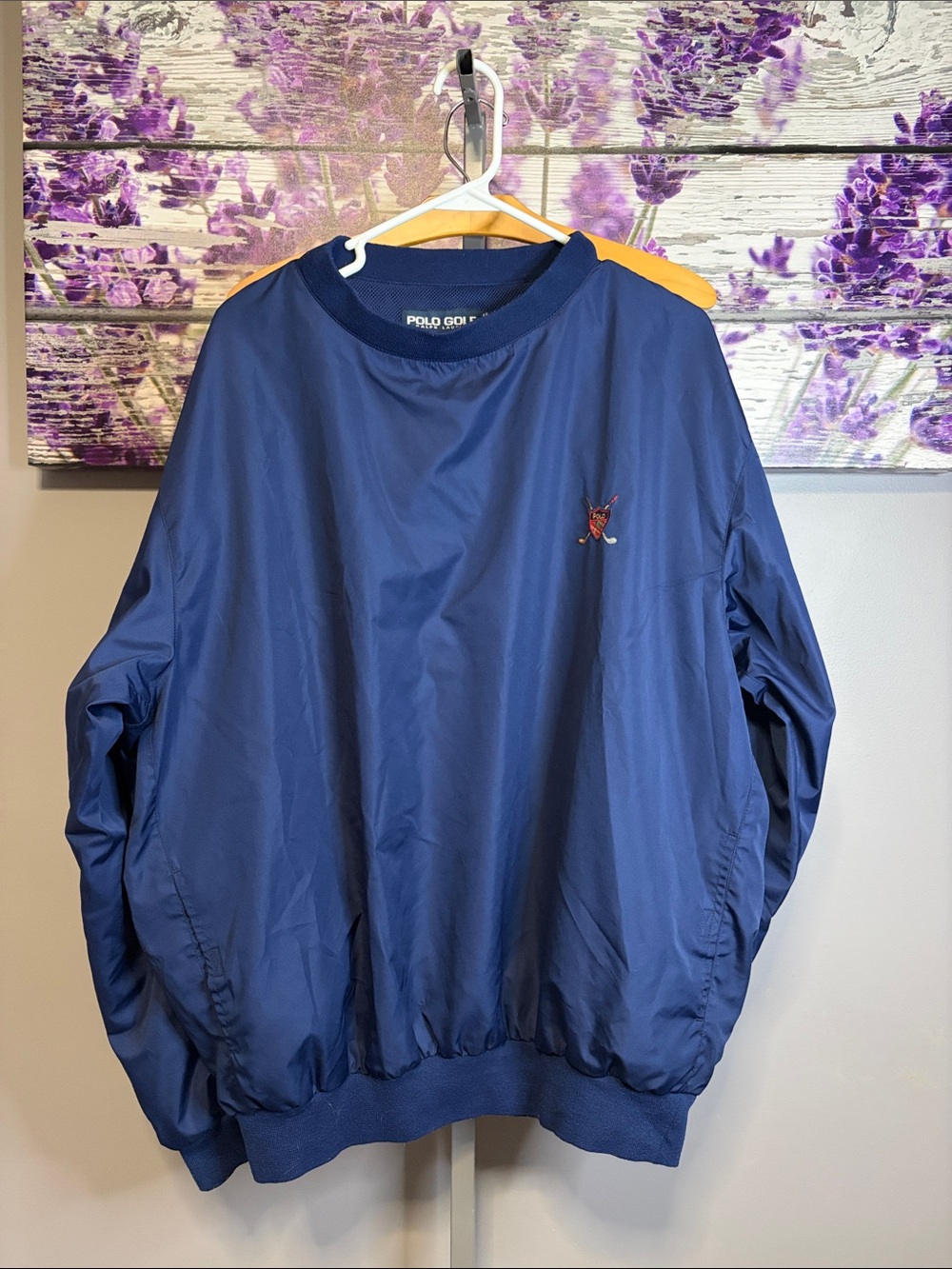 Vintage Ralph Lauren Polo Golf Navy Blue Windbreaker Pullover Size L